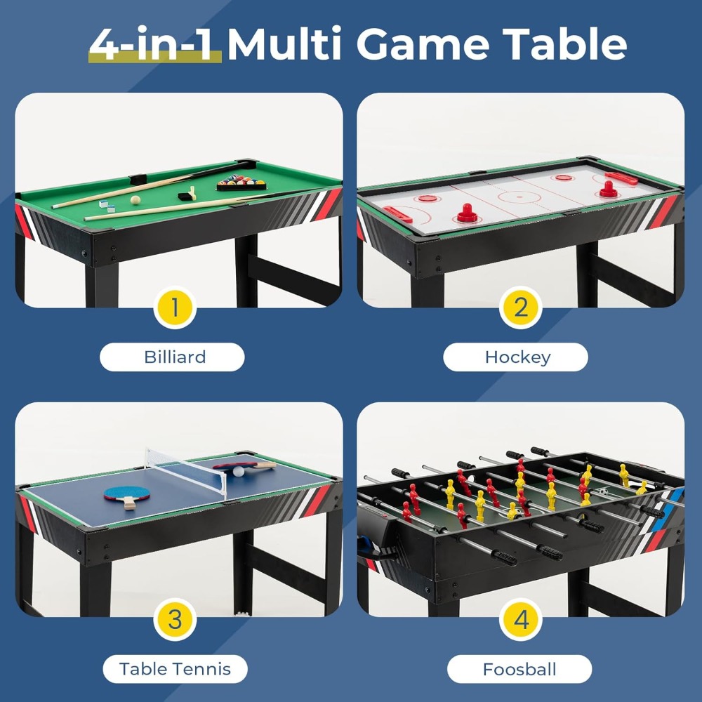 4 in 1 Multi Game Table, 49 Co - Table Tennis Live ulasan dan harga