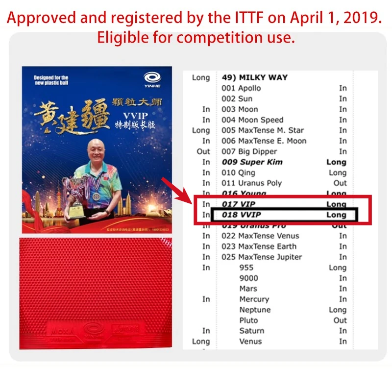 YINHE Huang Jianjiang VIP VVIP - Table Tennis For Sale ulasan dan harga