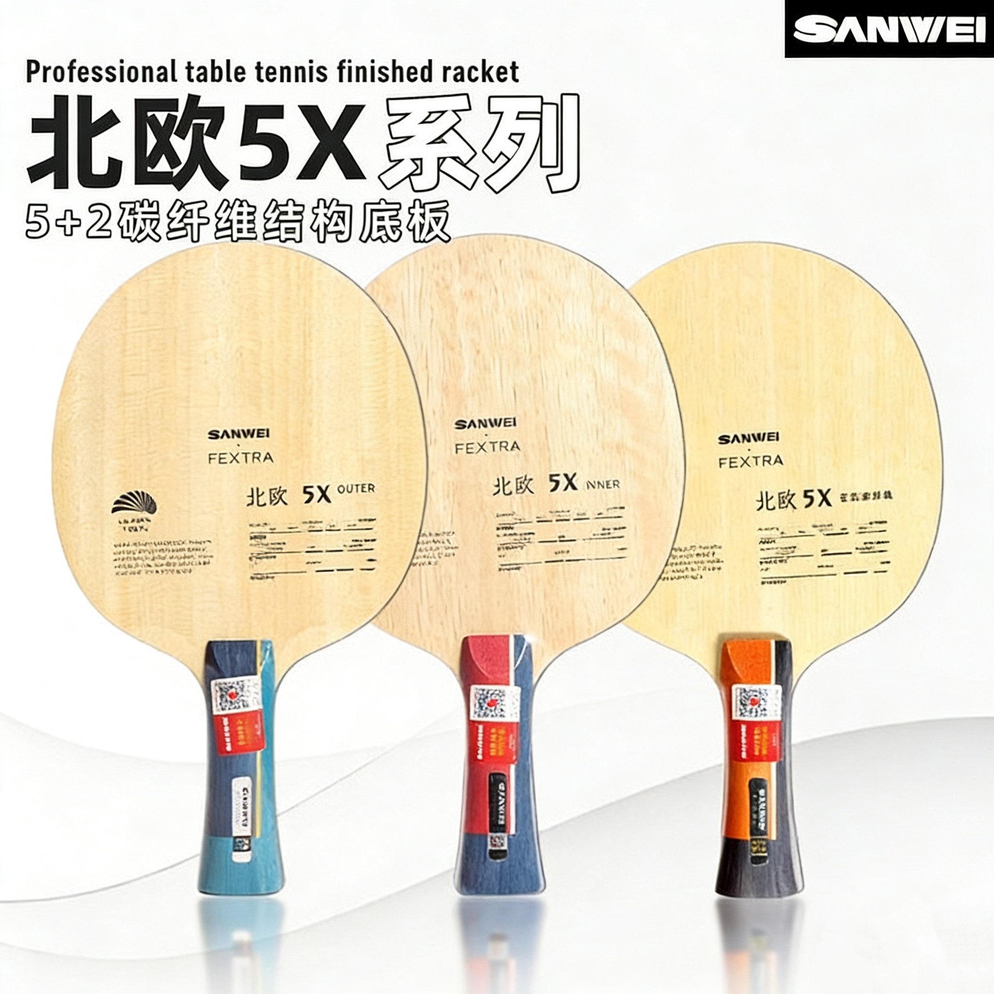 SANWEI FEXTRA 5X Blue/Yellow A - Table Tennis Paddle ulasan dan harga